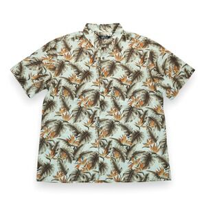 Boca Classics Shirt Mens XL Leaf Button Up Short Sleeve Hawaiian Floral